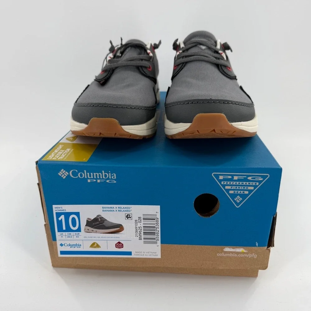 Columbia PFG Bahama X Relaxed Mens Fishing Shoes Grill‎ Sunset Red BM9625-028 10